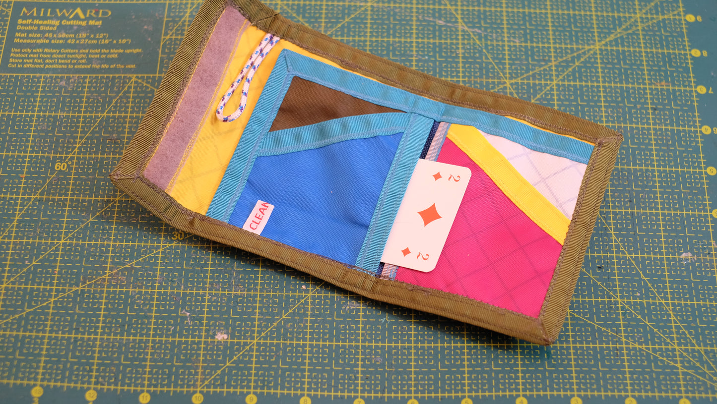 Ready-to-Ship Wood Green Wallet #2 open inner