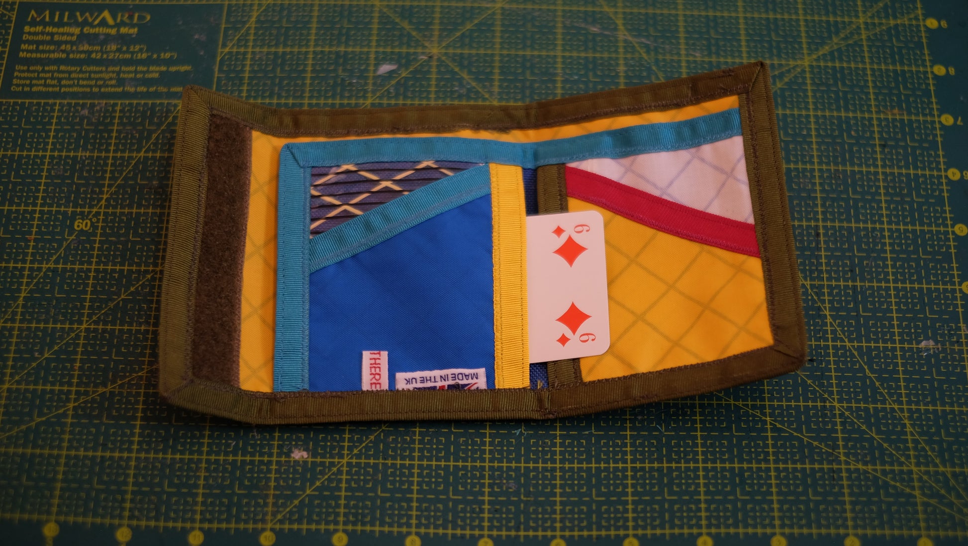 Ready-to-Ship Wood Green Wallet #6 open inner